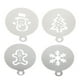 thumbnail image 1 of KAKOWELY 4 plantillas adorables para decorar pasteles, plantillas creativas de café para hornear (plateadas), 1 of 5