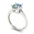 thumbnail image 2 of 1.5 ct Asscher Cut Blue Moissanite Solitaire 14K White Gold Womens Engagement Ring, 2 of 5