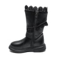 thumbnail image 2 of DADAWEN Toddler girl Boots with Zipper and Bow Black size 8 Toddler, 2 of 6