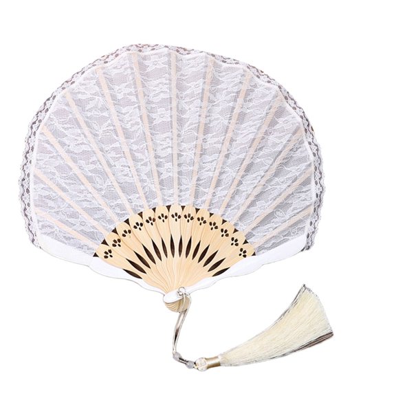Giaone Laces Dress Fan Spanish Fan Handheld Bamboos Handheld Fan Laces Fan