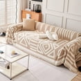 thumbnail image 2 of Boho Chair Sofa Cover Breathable Washable Chenille Couch Cover Thick Beige Cream White Armchair Cover Modern Plaid Triangle Sofa Slipcover Chair Cover with Arms Oversized Chair Sofa Cover, 2 of 31