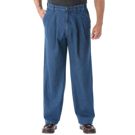 Kingsize Men's Big & Tall Relaxed Fit Comfort Waist Pleat-front Expandable