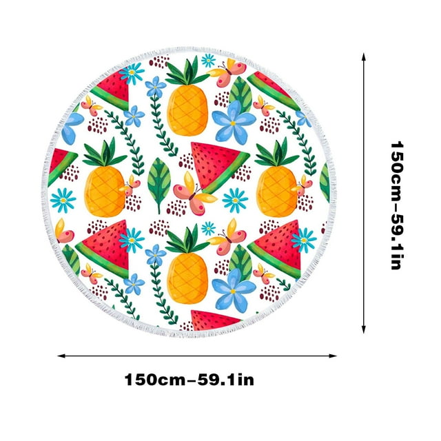 Microfiber Towels for Cars,Pools for Kids Tropical Fruit Circular Beach Towel Extra Large Microfiber Towels Super Absorbent Quick Drying Pool Blanket Towel for Kids Adults
