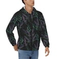 thumbnail image 4 of Zip Up Hoodies for Men - Lavender Flowers Black Long Sleeve Comfrt Men'S Fashion Hoodies & Sweatshirts, Jackets for Men Hoodies Pullover Clothing Clothes with Pouch, 4 of 5