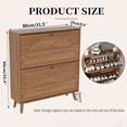 thumbnail image 4 of Entryway Shoe Cabinet with 2 Flip Drawers, Narrow Wooden Shoe Cabinet, Freestanding Hidden Shoe Organizer for Hallway, 4 of 9