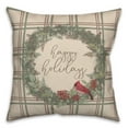 thumbnail image 2 of Creative Products Happy Holidays Plaid 18 x 18 Spun Poly Pillow, 2 of 3
