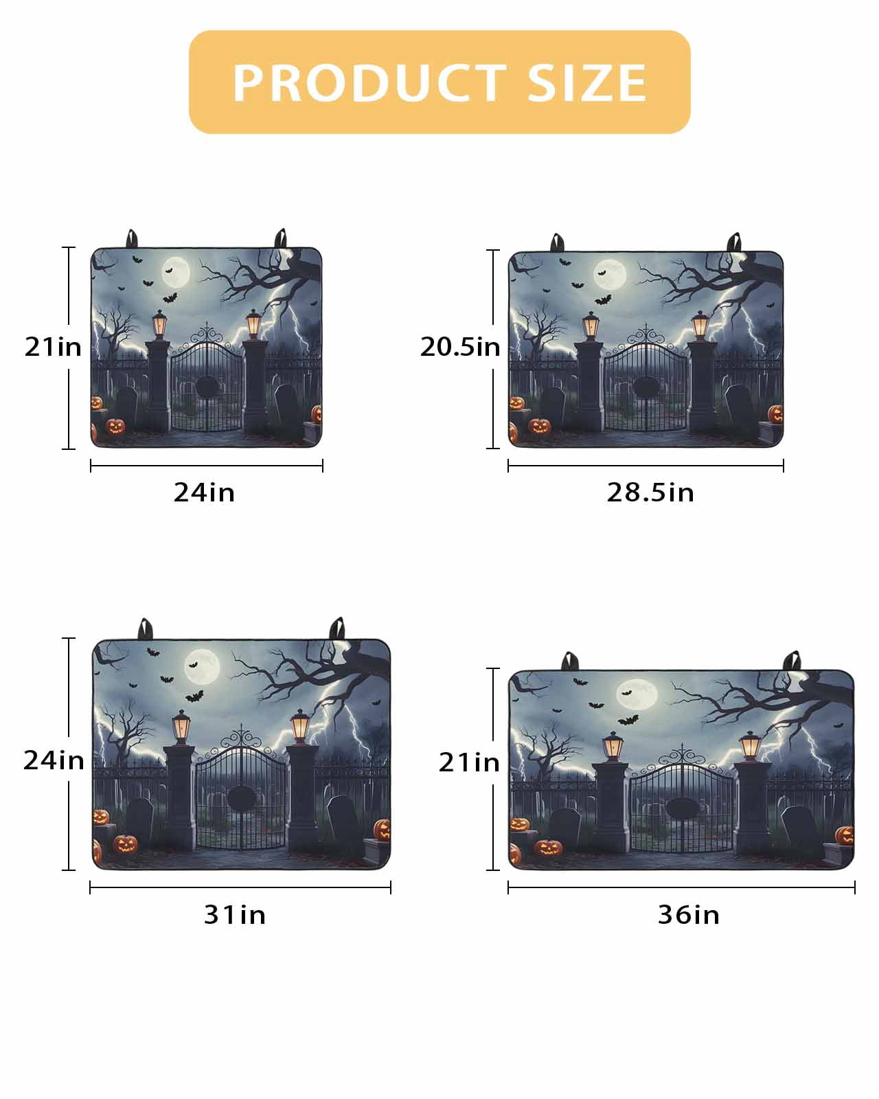 Large Induction Cooktop Protector Mat Halloween Stove Top Covers for Electric Stove, Horror Graveyard Manor Moonlight Lightning Decorative Stove Burner Cover Mats, Glass Top Stove Cover