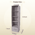 thumbnail image 6 of WAYPLUS Cotton Linen Hanging Closet Organizers and Storage, 5-Shelf Hanging Storage Unit with 1 Drawers, Collapsible Storage Hanging Bag-Cotton Linen Brown, 6 of 7