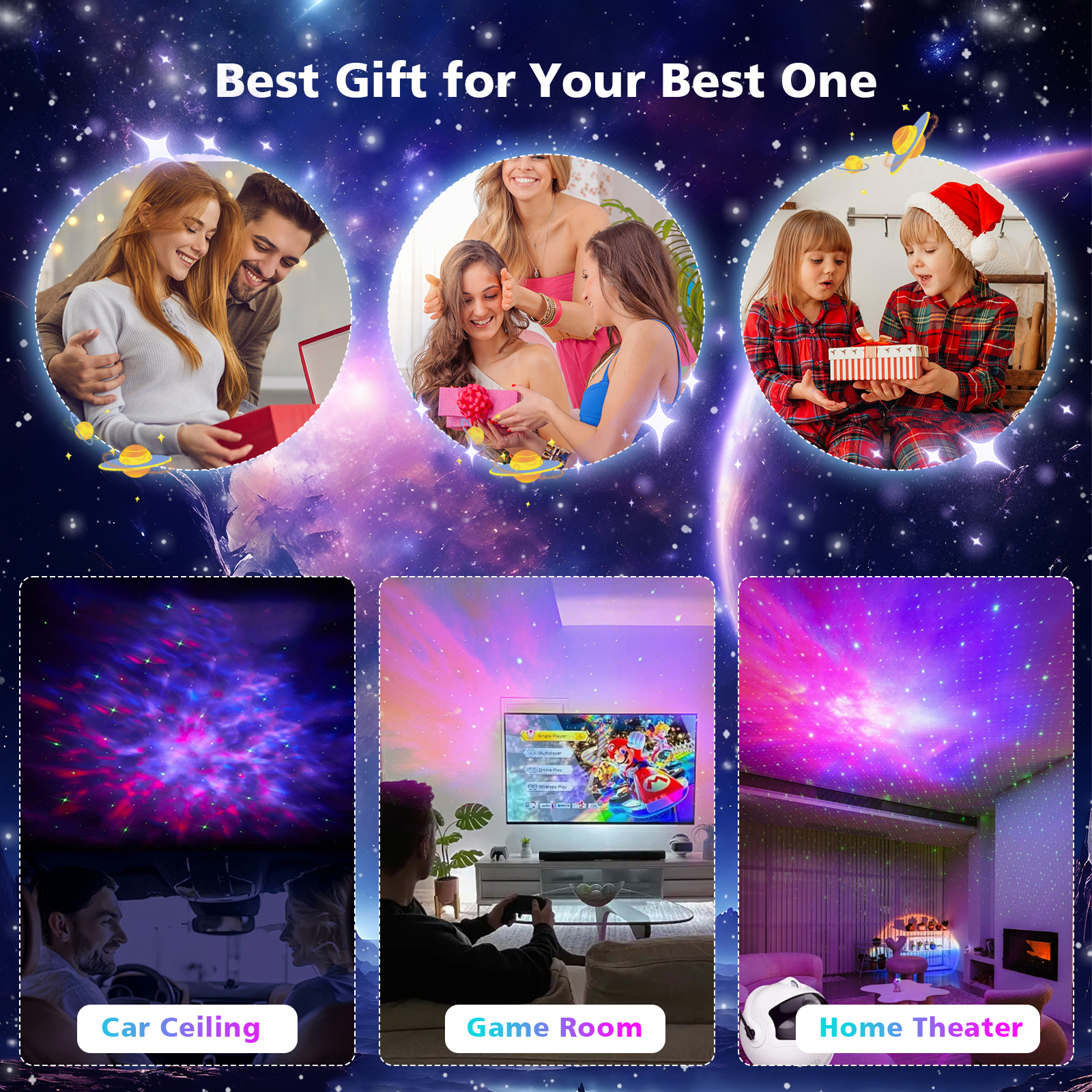 JOPESO Astronaut Galaxy Projector, Star Projector Night Light with Timer Remote and Bluetooth Adjustable Head Angle Nebula Ceiling LED Lamp for Kids Birthdays Gift Decor