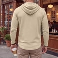 thumbnail image 6 of ZVNAΖH Men's Waffle Knit Hoodie, Quarter Zip Pullover with Drawstring Hood, Long Sleeve Casual Lightweight Top, Fall Winter, S-3XL, 6 of 6