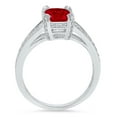 thumbnail image 2 of 2.35 ct Emerald Cut Natural Garnet Solitaire with Simulated Diamond Accents 14K White Gold Womens Engagement Ring, 2 of 3