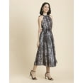 thumbnail image 2 of Moomaya Womens Printed Smocked Dress, Halter Neck Sleeveless Midi Gown, 2 of 9