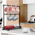 thumbnail image 4 of Large Coffee Mug Holder Stand Countertop, Tree Rack for 14 Mugs, 2 Tier Counter Display Storage, Metal Wire Tea Cup Holder for Coffee Station Kitchen Organizer, Not Included Mugs, 4 of 8