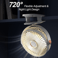 thumbnail image 6 of Portable Fan, Portable Clip on Fan, USB Rechargeable Desk Fan, 5 Speed, 720° adjustment, Strong Airflow, 6 inch Mini Personal Cooling for Desk Home Office Outdoor Travel Camping, White, 6 of 9