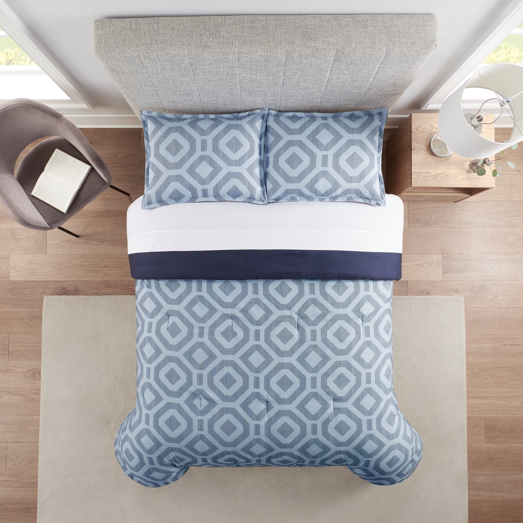Serta Simply Clean Skyler Textured Geometric 2-Piece Comforter Set, Twin XL