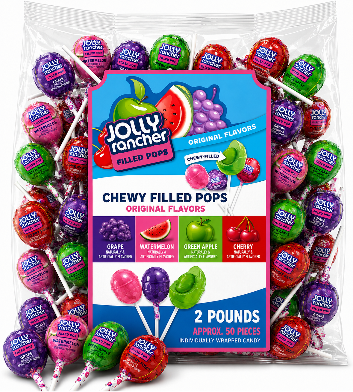 Mega Pop Candy Container with Fruit Flavored Jolly Rancher
