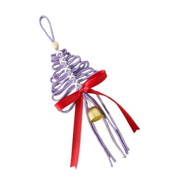 Adorno colgante para árbol de Navidad tejido a mano, decoración navideña, suministros creativos Morado claro