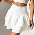 thumbnail image 2 of Fgnfyis Women's Summer Short Skirts High Waist Ruffle Hem Skirt Casual Mini Skirts Solid Color Versatile Skirts for Women Basic White XL, 2 of 6