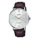 thumbnail image 1 of Reloj pulsera Casio MTP-VT01 con correa de cuero color marrón - fondo plateado, 1 of 8