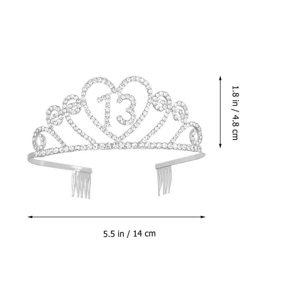 LULULION Tiny Crown Silver Rhinestone 1PC Hollow For Women Birthday Party