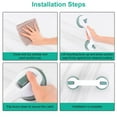 thumbnail image 4 of SHX Plastic Suction Cups Handle Bathroom Grab Bar, White, (2 Pack), 4 of 6