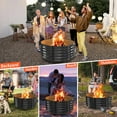 thumbnail image 3 of 40 Inch Round Galvanized Fire Pit Ring/Fire Ring - Foldable and  for Outdoor Gatherings and Campfires in The Yard/Garden/Park/Beach (Black+Gray, 3.3 FT Diameter+1.5 FT Tall), 3 of 6