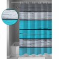 thumbnail image 4 of Blue Grey Stripe Shower Curtain, 48" x 72", Retro Coastal Style Wood Grain Waterproof Bathroom Curtain Washable Shower Curtain Set with 12 Hooks, 4 of 6