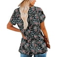 thumbnail image 4 of KISSMODA Womens Floral Tunic Top Short Sleeve Shirts Loose Fit Summer Tops, 4 of 4