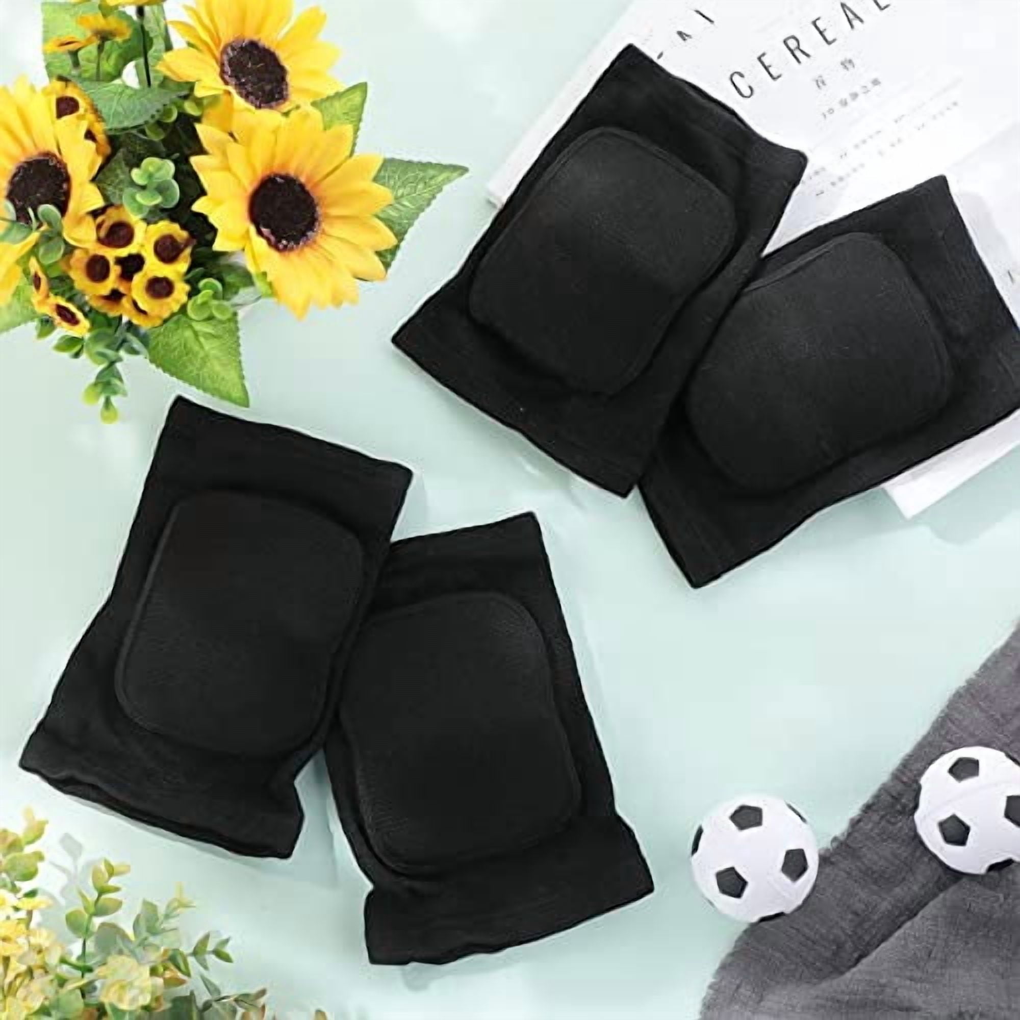 GOLRISEN 12 Pairs Volleyball Knee Pads for Dancers Soft Breathable Knee Braces for Men Women Football Soccer Yoga Skating Wrestling Running Cycling(Medium,Black)
