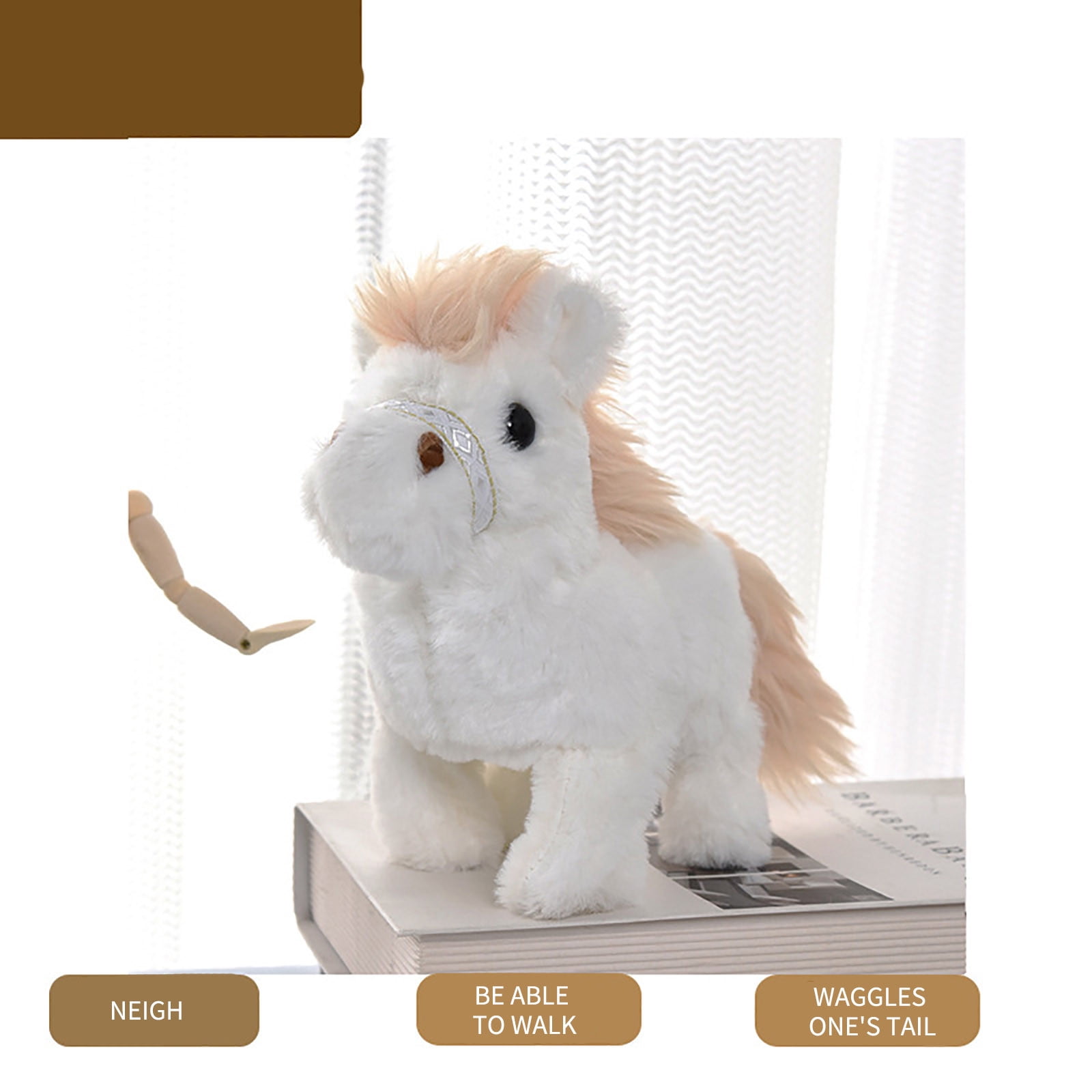 Plush Horse Doll Stuffed Animal 12 Inch Soft Toy Decorative Accent for Nursery Bedroom Living Room Gift for Teen Adults Collectors Washable Cute Home Decor