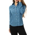 thumbnail image 2 of INSPIRE CHIC Chemise à Pois à Manches Longues et Col Pointu pour Femmes, 2 of 6