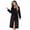 Black, variant on Womens Long Hooded Fleece Robe, Soft Warm Spa Bathrobe for Cozy Lightweight Loungewear (Rose, L/XL)