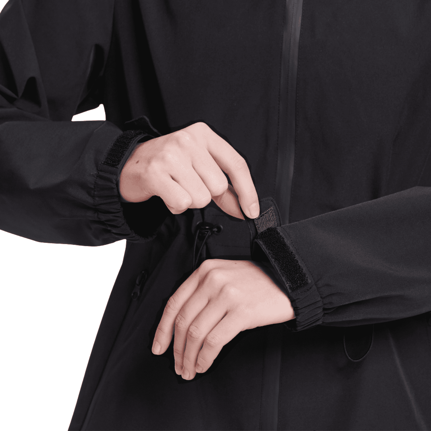 PUFFIT Waterproof Jacket Oversized Hoodie Coat Zip Rain Jacket with Adjustable Waist, Hood & Cuffs, Jacket Outerwear with Large Pocket for Daily Wear