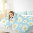 thumbnail image 4 of jejeloiu Kawaii Daisy Blossom Full Size Comforter Sets,Cartoon Flower Florak Bedding Comforter Set,White Blue Bedding Sets For Kids,Ultra Soft Home Decor,3pcs, 4 of 8