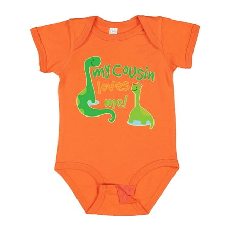 

Inktastic My Cousin Loves Me Dinosaur Gift Baby Boy or Baby Girl Bodysuit