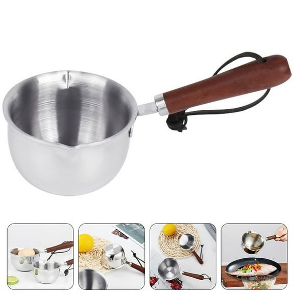 Luxshiny Stainless Steel Small Saucepan with Double Pour Spouts and Hanging Handle for Easy Storage
