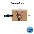 thumbnail image 3 of American Hairless Terrier Staring Faux Leather Travel Luggage Tag, 3 of 7