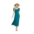 thumbnail image 4 of INK + IVY Womens Green Short Sleeve V Neck Tea-Length Fit + Flare Dress M, 4 of 4