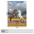 thumbnail image 4 of Orinice  Horse Blanket Funny Beautiful Animal and Floral Throw Blankets Gifts for Girls Adults Lightweight Soft Fleece Cozy for Sofa Couch Bed Room Party Cool Birthday Decor 50x60in 60x80in, 4 of 6