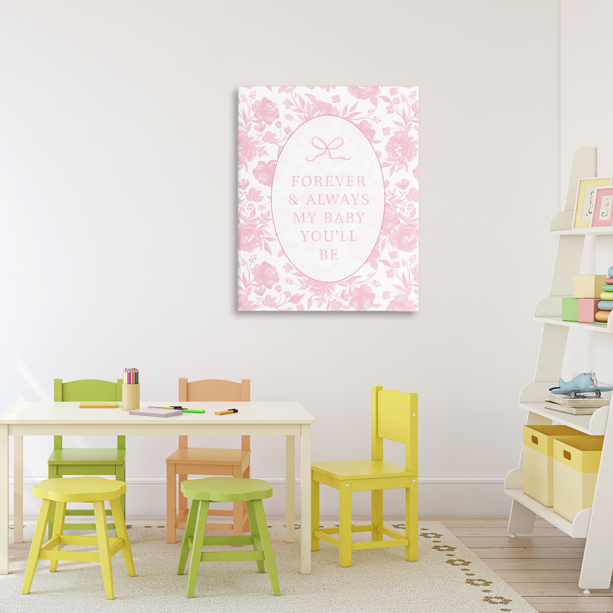 Stupell Industries Forever and Always Pink Florals Canvas Wall Art, design by Cherrywood Lane