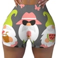 thumbnail image 2 of Logiee Summer Gnome 1 Print Women's Biker Shorts,Workout Gym Shorts,Scrunch Shorts,Tummy Control Hidden Scrunch Running Yoga Shorts-X-Large, 2 of 8