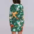 thumbnail image 5 of Women's Long Sleeve Hooded Sweatshirt Dress with Snowflake Christmas Tree Print, Ugly Christmas Sweater Women Style, Cozy Fall and Winter Dress with Pockets for Holiday,Dark Green,L, 5 of 7