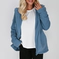 thumbnail image 2 of jtjvou Womens Fleece Jackets Solid Zip Up Coats Long Sleeve Fuzzy Hooded Jacket Outerwear Casual Cardigan Coat with Pockets Blue S, 2 of 8