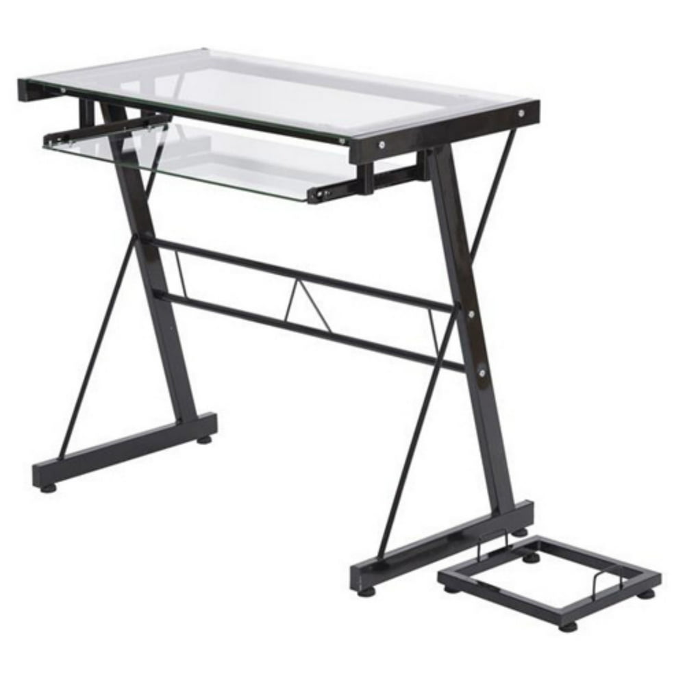 30 in. Modern Glasstop Office Workstation Computer Desk