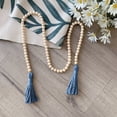 thumbnail image 4 of Garland Wood Bead String Garland Colgante de pared Borla Colgante Sala de estar Suministros de decoración para fiestas, Azul AweSitey HA004853-04, 4 of 6