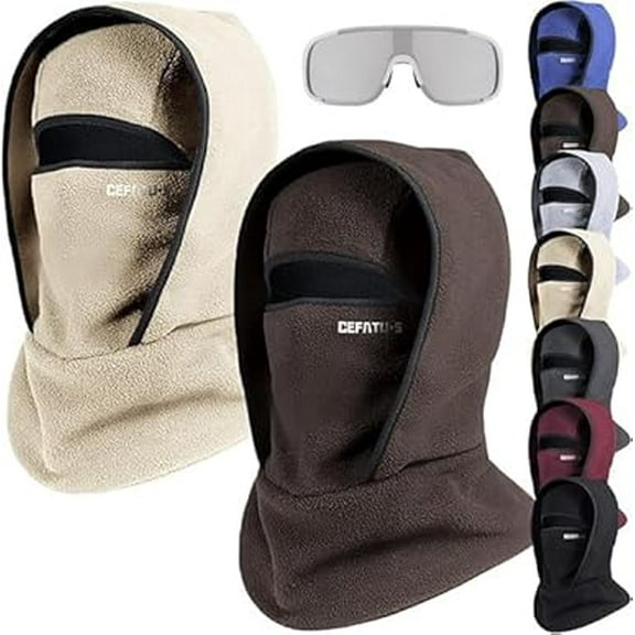 Outdoor Winter Warm Hat Neckband Integrated Cycling Mask, Sports Ski Head Cover Neck Windproof Cold Pullover Hat