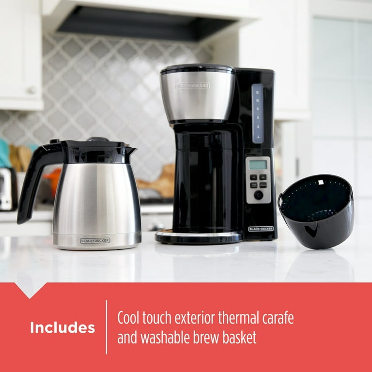  BLACK+DECKER™ 12-Cup* Programmable Coffeemaker, Gray: Home &  Kitchen