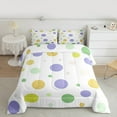 thumbnail image 3 of Manfei Cartoon Circular Queen Comforter Set,Multicolor Polka Dots Bedding Sets,Yellow Green White Bedding Comforter Set For Children,Breathable Home Decor Reversible,3pcs, 3 of 9