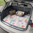 thumbnail image 4 of Universal Car Trunk Mat 37"x54", Pink Blue Flamingo Waterproof Cargo Liner, Non-Slip Durability Cargo Mat, Summer Tropical Ombre Geometric All Weather Rear Trunk Protector for Car SUV, 4 of 9
