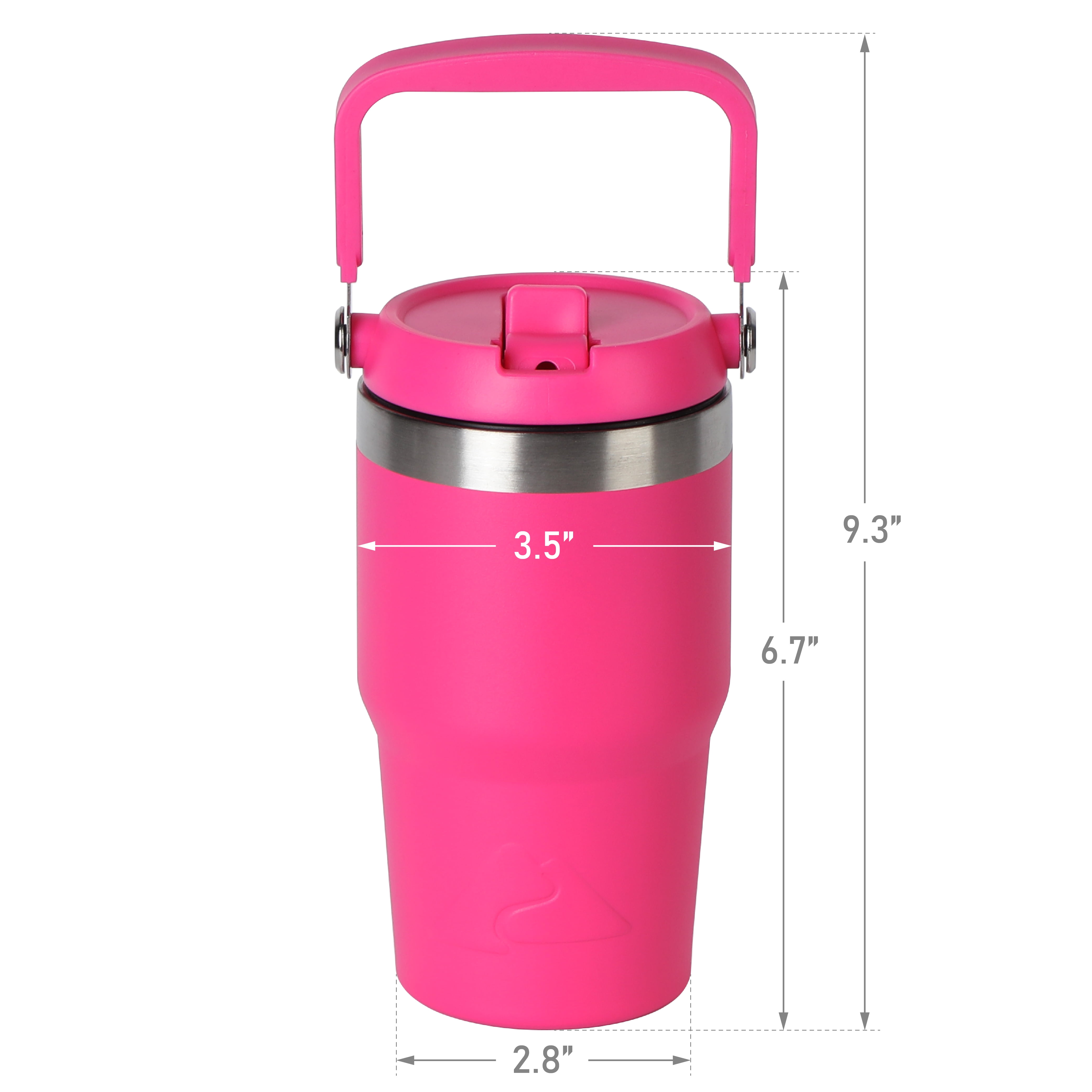 Ozark Trail 18 oz Insulated Stainless Steel Tumbler with Swivel Handle,Hot Pink